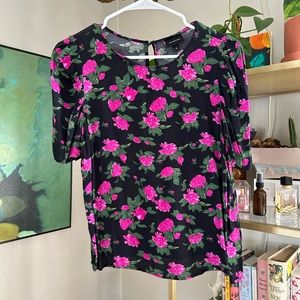 Rose Print Top